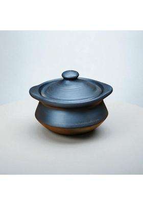 RAJENDER CLAY HANDICRAFT Black Mitti Clay Curd Pot | 500 ml | 16.9 fl oz | Handcrafted