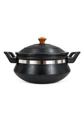 Matti Shree Unglazed Clay Handi for Cooking with Lid | 1 L | 1.1 Qt