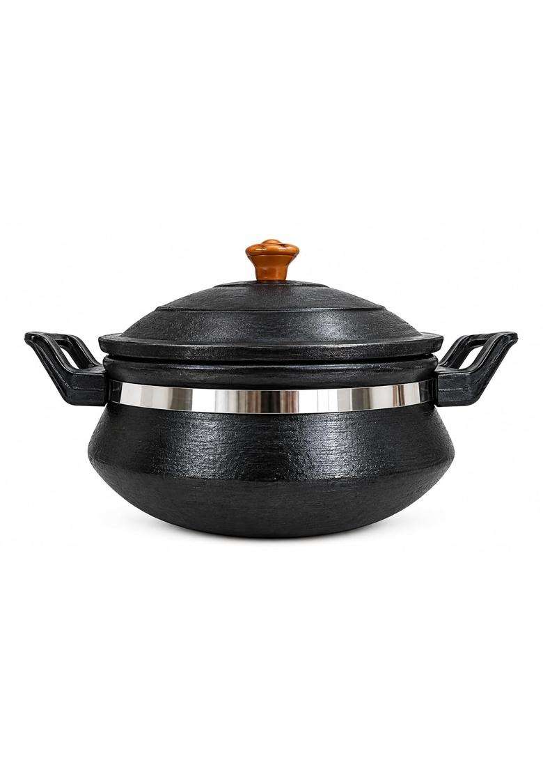Matti Shree Unglazed Clay Handi for Cooking with Lid | 1 L | 1.1 Qt - Indya