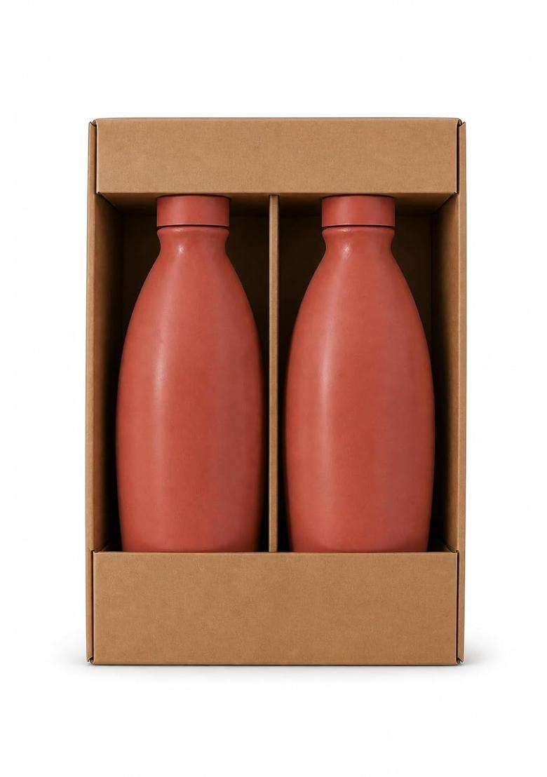 Clay Root Clay Water Bottle | 1 L | 1.1 Qt | Leak Proof - Indya