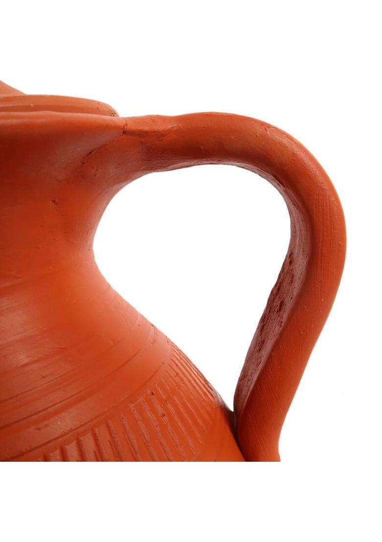 KSI Clay Water Jug Terracotta Water Jug with Lid and Handle | 1.5 L | 1.6 Qt | Non-Toxic | Handcrafted - Indya