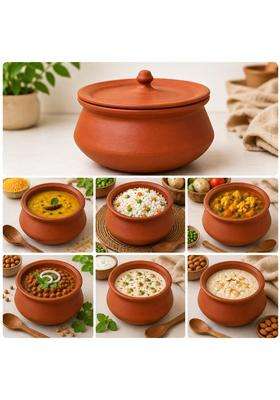 Clay Root Organic Clay Dahi Handi with Lid | 1000 ml | 33.8 fl oz