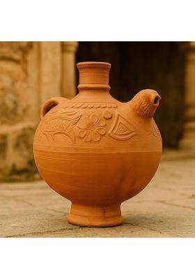 B S NATURAL Handmade Clay Water Surahi | 6 L | 6.3 Qt