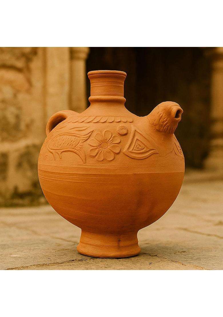 B S NATURAL Handmade Clay Water Surahi | 6 L | 6.3 Qt - Indya