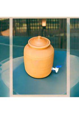 RAJENDER CLAY HANDICRAFT Handmade Clay Water Jug with Tap | 5 L | 5.3 Qt