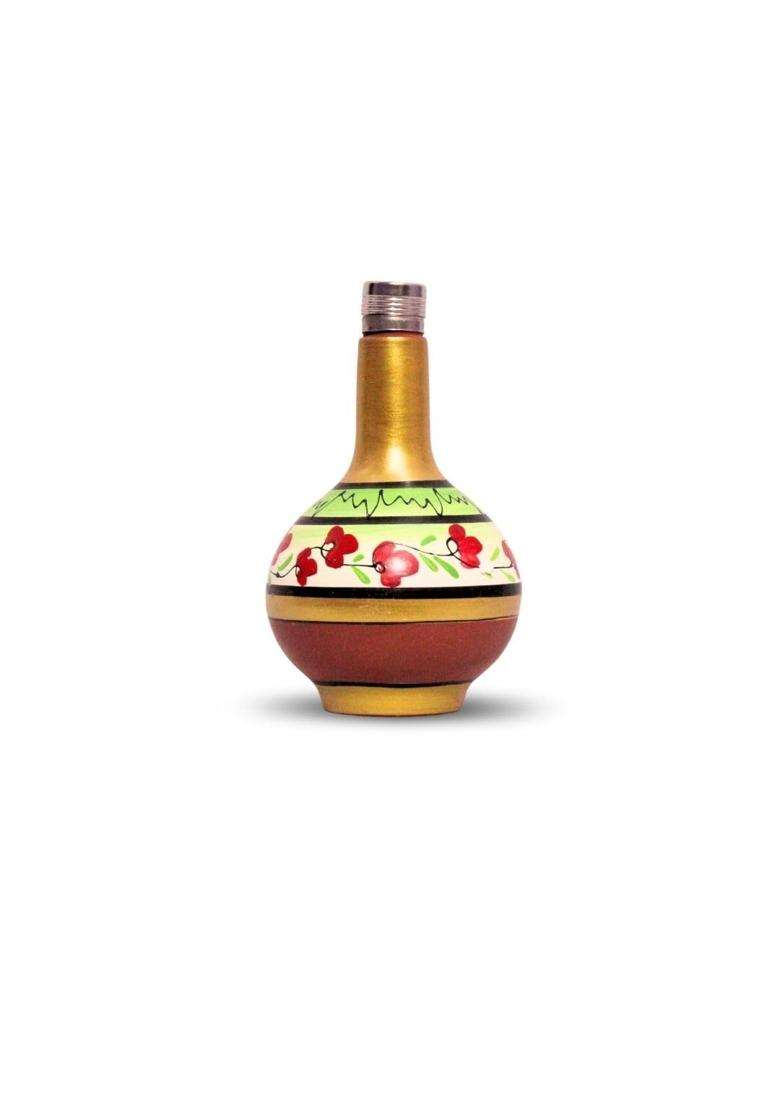 Terra Charms Hand-Painted Mitti Surahi | 1 L | 1.1 Qt | Non-Toxic - Indya