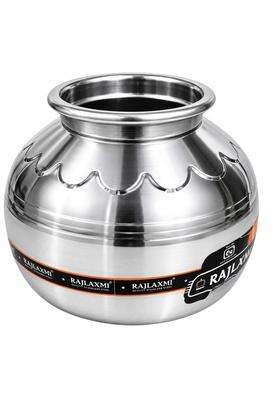 Shopsidex Water Storage Pot Matka Clay Water Pot Continer Stainless Steel Water Storage Pot Matka | 5 L | 5.3 Qt