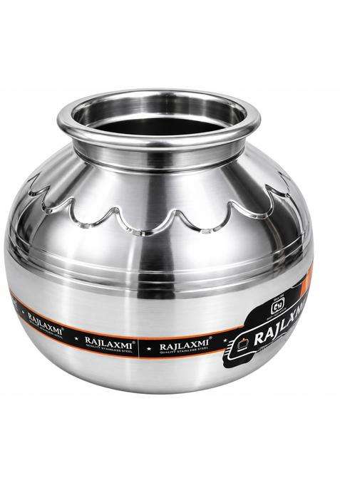 Shopsidex Water Storage Pot Matka Clay Water Pot Continer Stainless Steel Water Storage Pot Matka | 5 L | 5.3 Qt