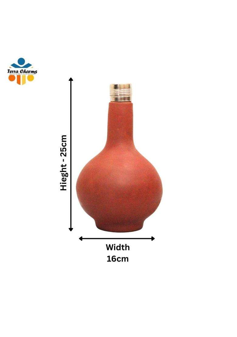 Terra Charms Clay Surahi | 1 L | 1.1 Qt | Non-Toxic - Indya
