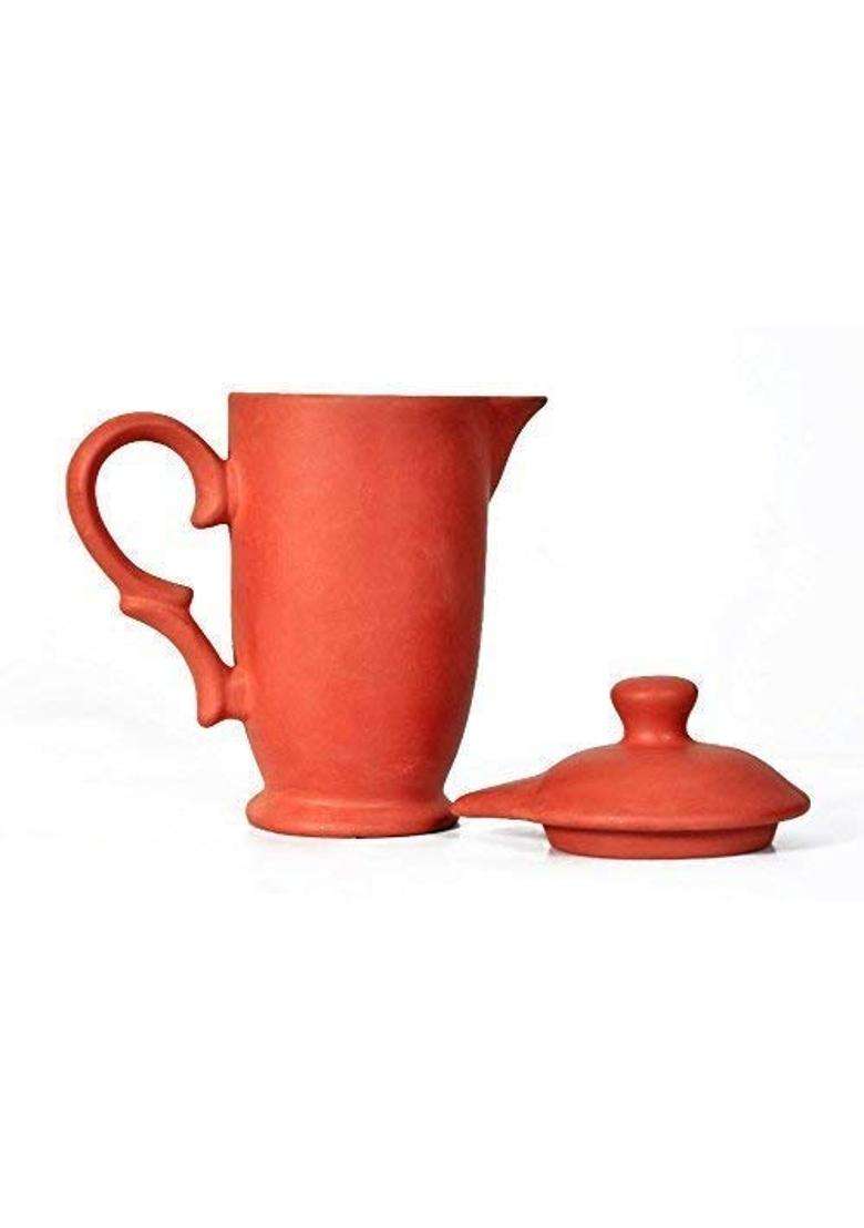 Shriyam Crafts Handmade Terracotta Clay Classic Water Jug | 1 L | 1.1 Qt - Indya