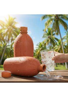 B S NATURAL BS Natural Handcrafted Clay Water Bottlei | 1 L | 1.1 Qt