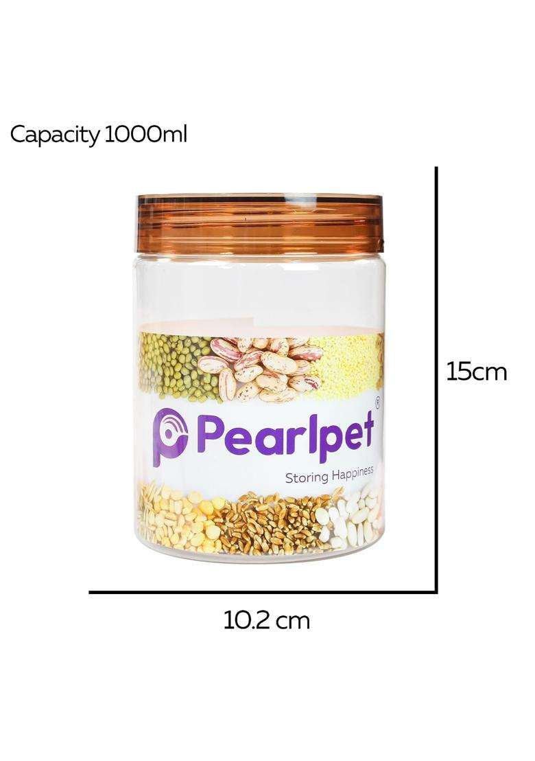 PEARLPET Plastic Containers for Kitchen Storage | 1000 ml | 33.8 fl oz | 2-Piece Set | BPA Free - Indya