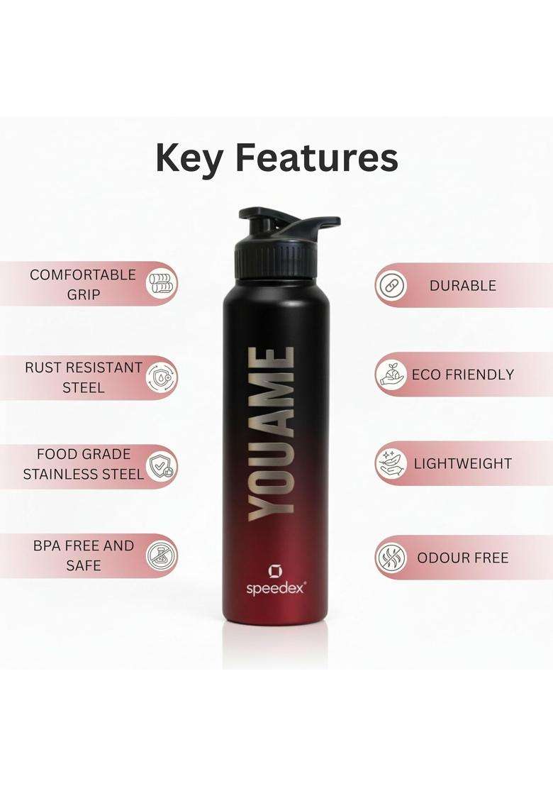 Speedex Customised Stainless Steel Water Bottle with Name | 1 L | 1.1 Qt - Indya