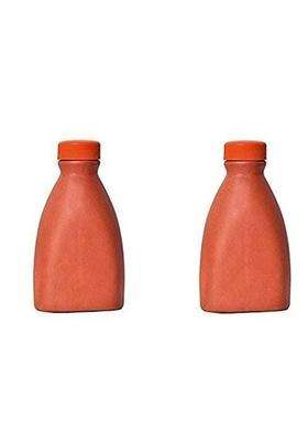 Jetwals Clay Art Terracotta Clay Water Bottle | 500 ml | 16.9 fl oz | Pack of 2