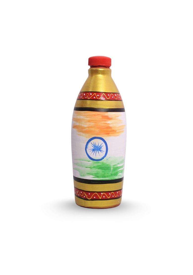 Terra Charms Clay Water Bottle | 1 L | 1.1 Qt | Non-Toxic - Indya