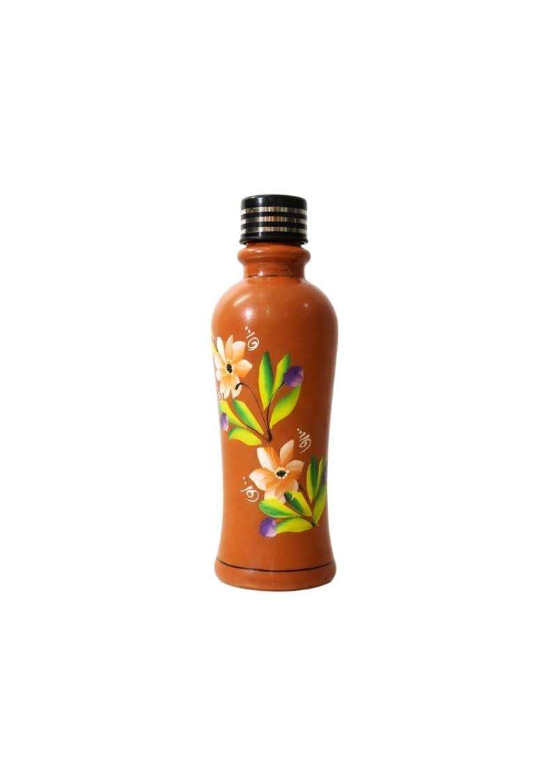Minely Worldwide Retails Clay Water Bottle with Lid | 1000 ml | 33.8 fl oz | Handcrafted - Indya
