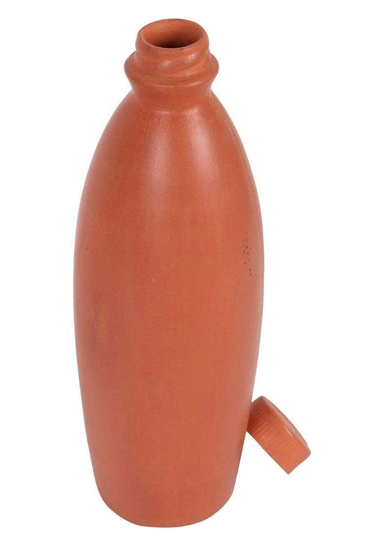 Onlinch Earthen Clay Water Bottle | 1 L | 1.1 Qt - Indya