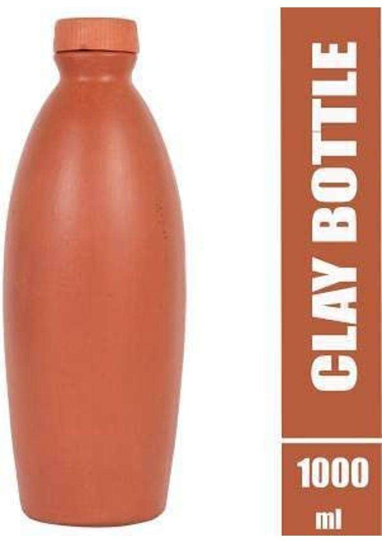 Onlinch Earthen Clay Water Bottle | 1 L | 1.1 Qt - Indya