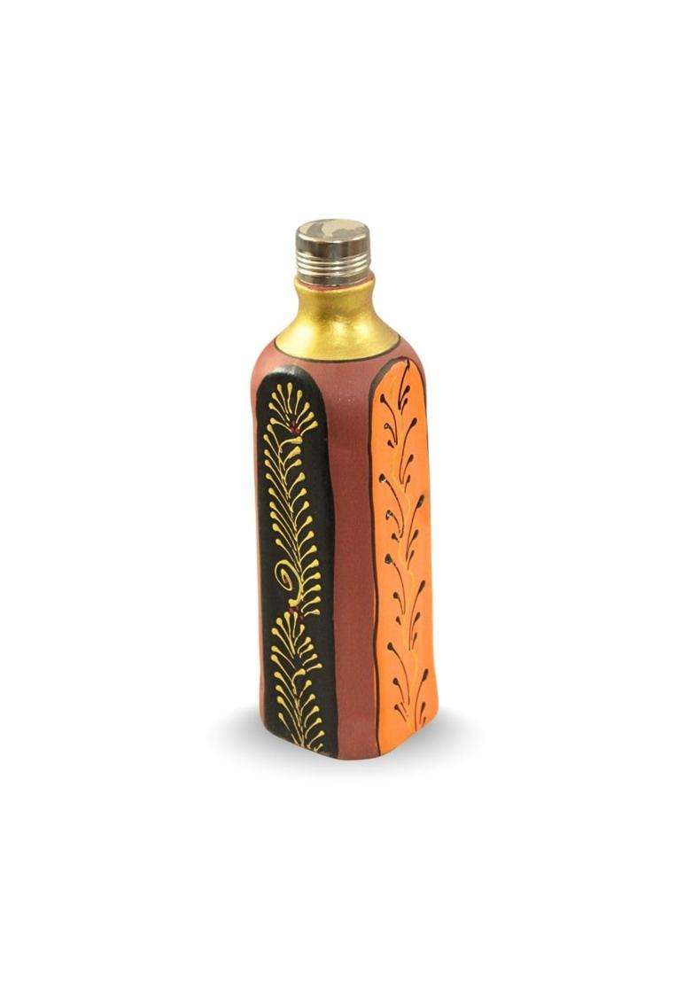 Terra Charms Clay Water Bottle | 1 L | 1.1 Qt | Non-Toxic - Indya