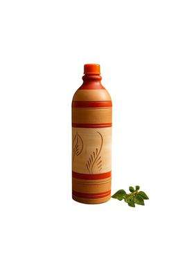 Minely Worldwide Retails Clay Water Bottle with Lid | 1000 ml | 33.8 fl oz | Handcrafted