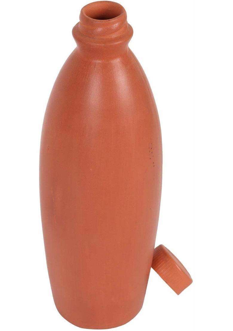 Onlinch Water Bottle Organic Clay Eco-Friendly Bottle | 1 L | 1.1 Qt - Indya