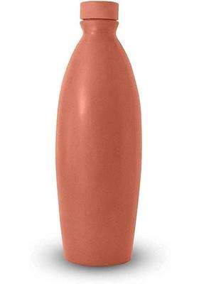 Bhanvi Handicrafts Traditional Clay Bottle for Drinking Water | 1000 ml | 33.8 fl oz | Handcrafted
