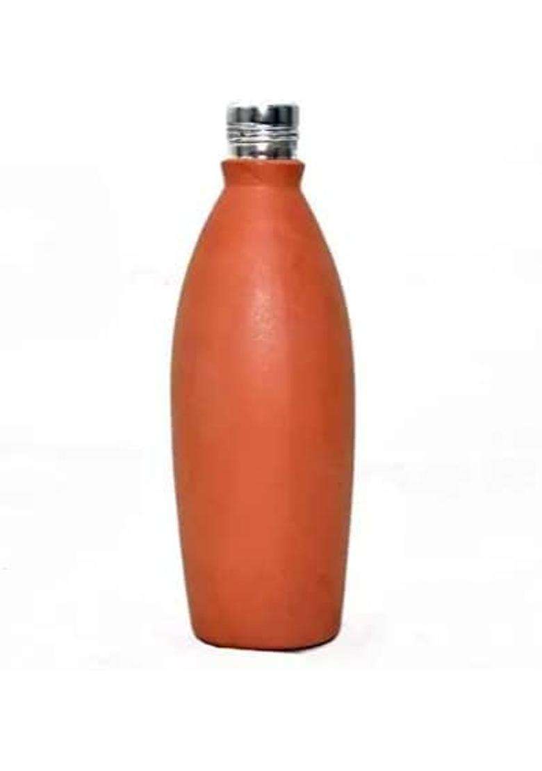 PALVIT CLAY ART GALLERY Capacity Terracotta Clay Water Bottle | 950 ml | 32.1 fl oz | Handcrafted - Indya