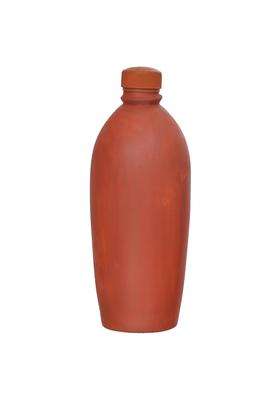 B S NATURAL Chemical-Free Hydration Traditional Cooling Natural Terracotta Clay Water Bottle | Non-Toxic