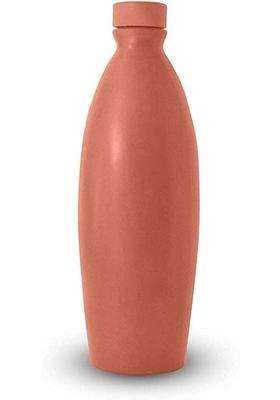 B S NATURAL Clay Water Bottle Earthen Water Cooling Drinking Storage | Leak Proof