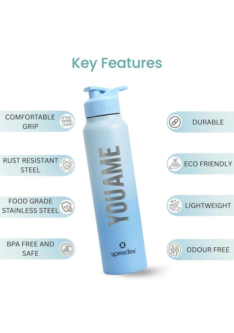 Speedex Customised Stainless Steel Water Bottle with Name | 1 L | 1.1 Qt - Indya