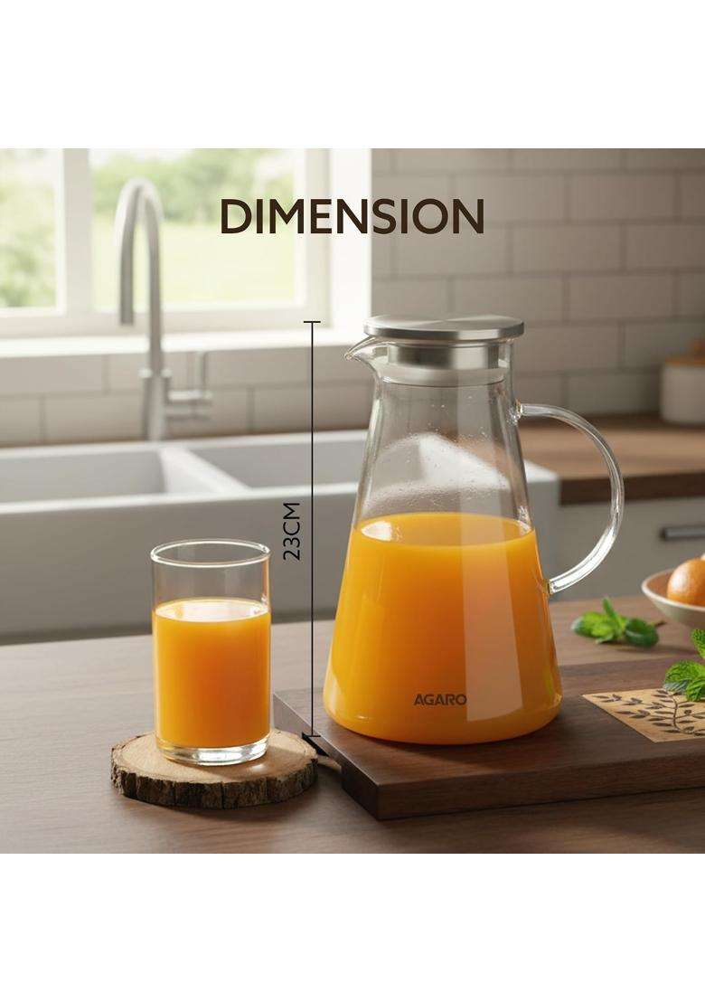 AGARO Elite Borosilicate Water Jug | 1.8 L | 1.9 Qt - Indya