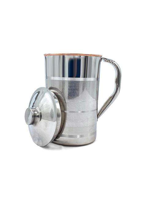 Adoko Premium Copper Lined Stainless Steel Water Jug Pitcher | 1.5 L | 1.6 Qt | Leak Proof