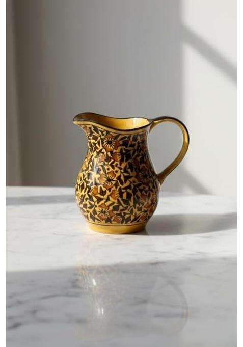 Caffeine Ceramic Handmade Stonware Brown Sehra Water Jug | 1800 ml | 60.9 fl oz | Dishwasher Safe | Microwave Safe