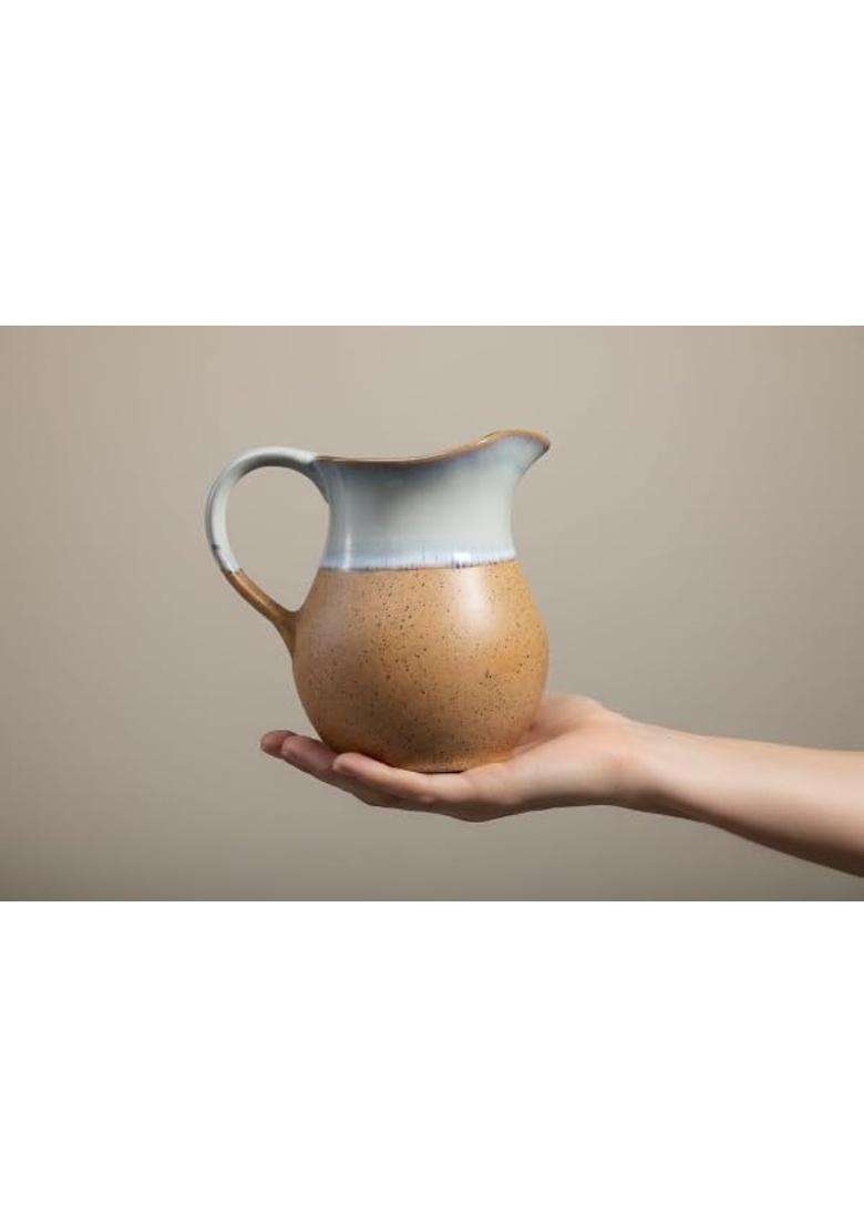 Caffeine Ceramic Handmade Stoneware Matte Brown Water Jug | 1800 ml | 60.9 fl oz | Dishwasher Safe | Microwave Safe - Indya