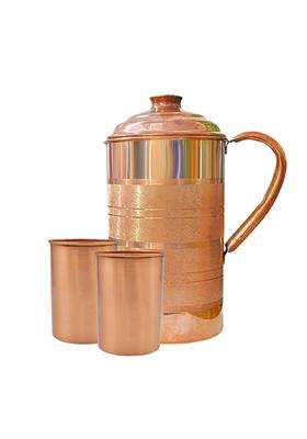Adoko Pure Copper Water Jug with 2 Copper Glasses | 1.5 L | 1.6 Qt