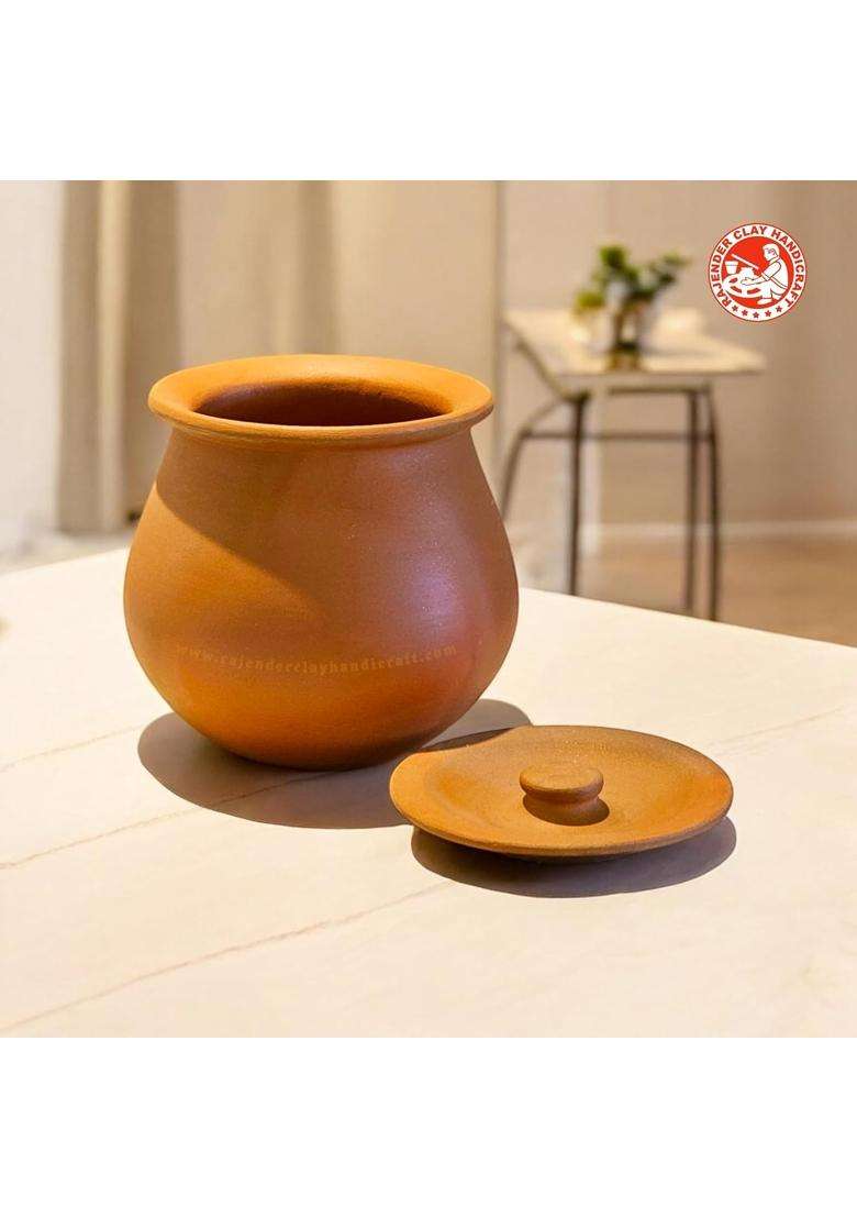 RAJENDER CLAY HANDICRAFT S Mitti Lota Traditional Eco-Friendly Earthenware Water Pot | 1.5 L | 1.6 Qt | Handcrafted - Indya