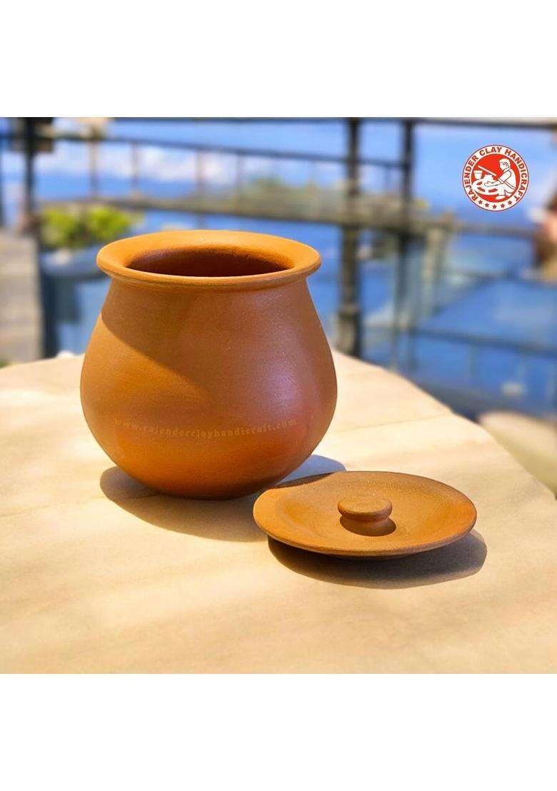 RAJENDER CLAY HANDICRAFT S Mitti Lota Traditional Eco-Friendly Earthenware Water Pot | 1.5 L | 1.6 Qt | Handcrafted - Indya