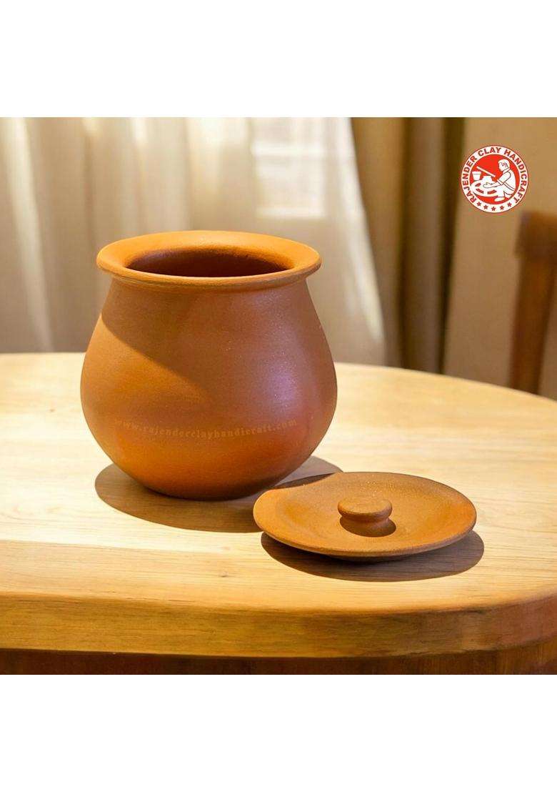RAJENDER CLAY HANDICRAFT S Mitti Lota Traditional Eco-Friendly Earthenware Water Pot | 1.5 L | 1.6 Qt | Handcrafted - Indya