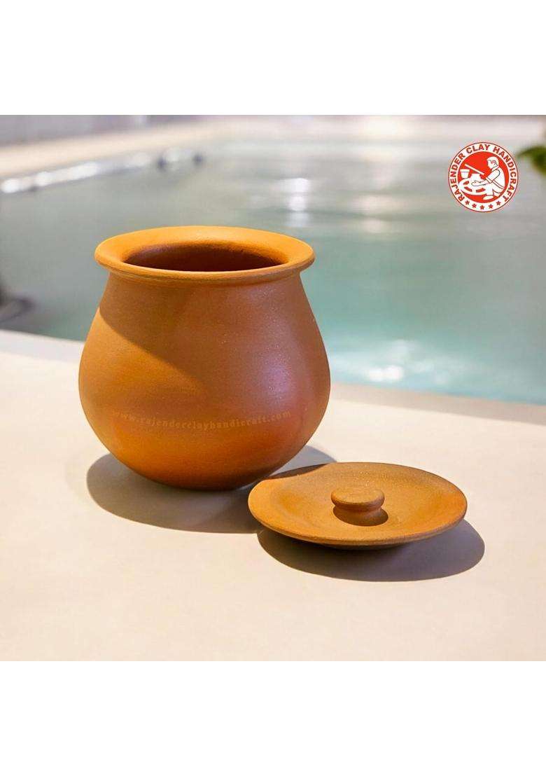 RAJENDER CLAY HANDICRAFT S Mitti Lota Traditional Eco-Friendly Earthenware Water Pot | 1.5 L | 1.6 Qt | Handcrafted - Indya