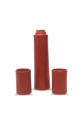 Terra Charms Clay Water Bottle Set with 2 Glass | 1 L | 1.1 Qt
