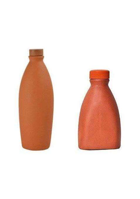 Jetwals Clay Art Terracotta Clay Water Bottle | 1000 ml | 33.8 fl oz