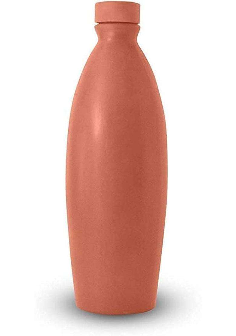Bhanvi Handicrafts Traditional Clay Bottle for Drinking Water | 1000 ml | 33.8 fl oz | Handcrafted - Indya