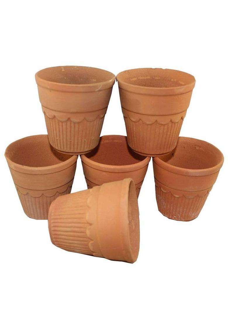 Clay Root Handmade Terracotta Cups | 100 ml | 3.4 fl oz | 6-Piece Set - Indya