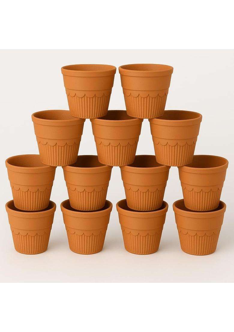 Clay Root Handmade Terracotta Cups | 100 ml | 3.4 fl oz | 6-Piece Set - Indya