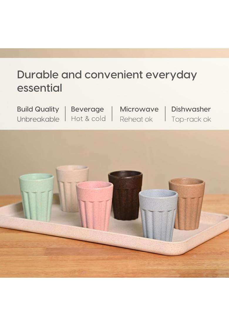Eha Earth-Friendly Cutting Chai Cups | 100 ml | 3.4 fl oz | 6-Piece Set | Microwave Safe - Indya