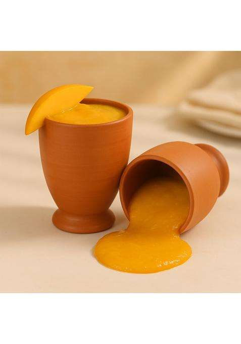 Jetwals Terracotta Kulhad Clay Tea Cup Cups | 2-Piece Set