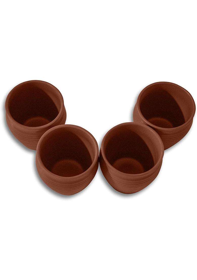 HC THE CRAFTS The Craft Kullad Clay Tea Cup | 4-Piece Set - Indya