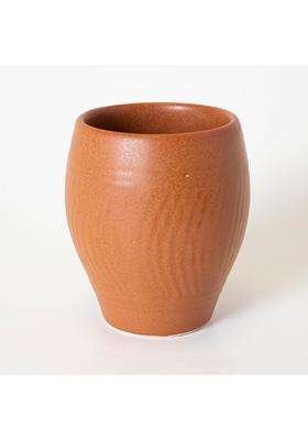 KALAKRITI Terracotta Brown Ceramic Kulhad Clay Tea Cup | 200 ml | 6.8 fl oz | Pack of 2