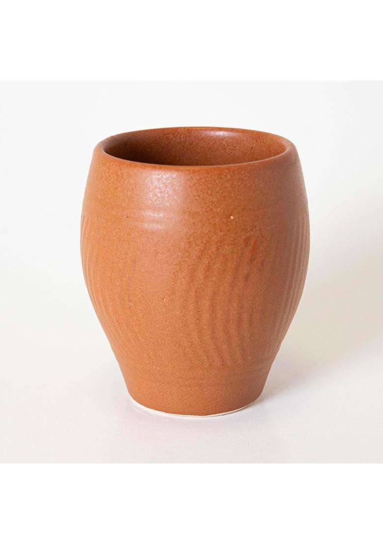 KALAKRITI Terracotta Brown Ceramic Kulhad Clay Tea Cup | 200 ml | 6.8 fl oz | Pack of 2 - Indya