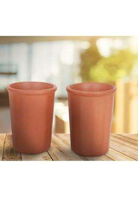 SHRIYAM CRAFTS Clay Mitti Drinking Water Glass | 200 ml | 6.8 fl oz | Pack of 2